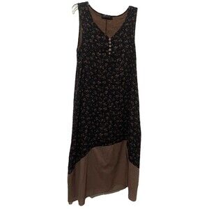 Gracila Cotton Rayon Floral Sleeveless Boho Maxi Dress Sz Medium Pockets Flare